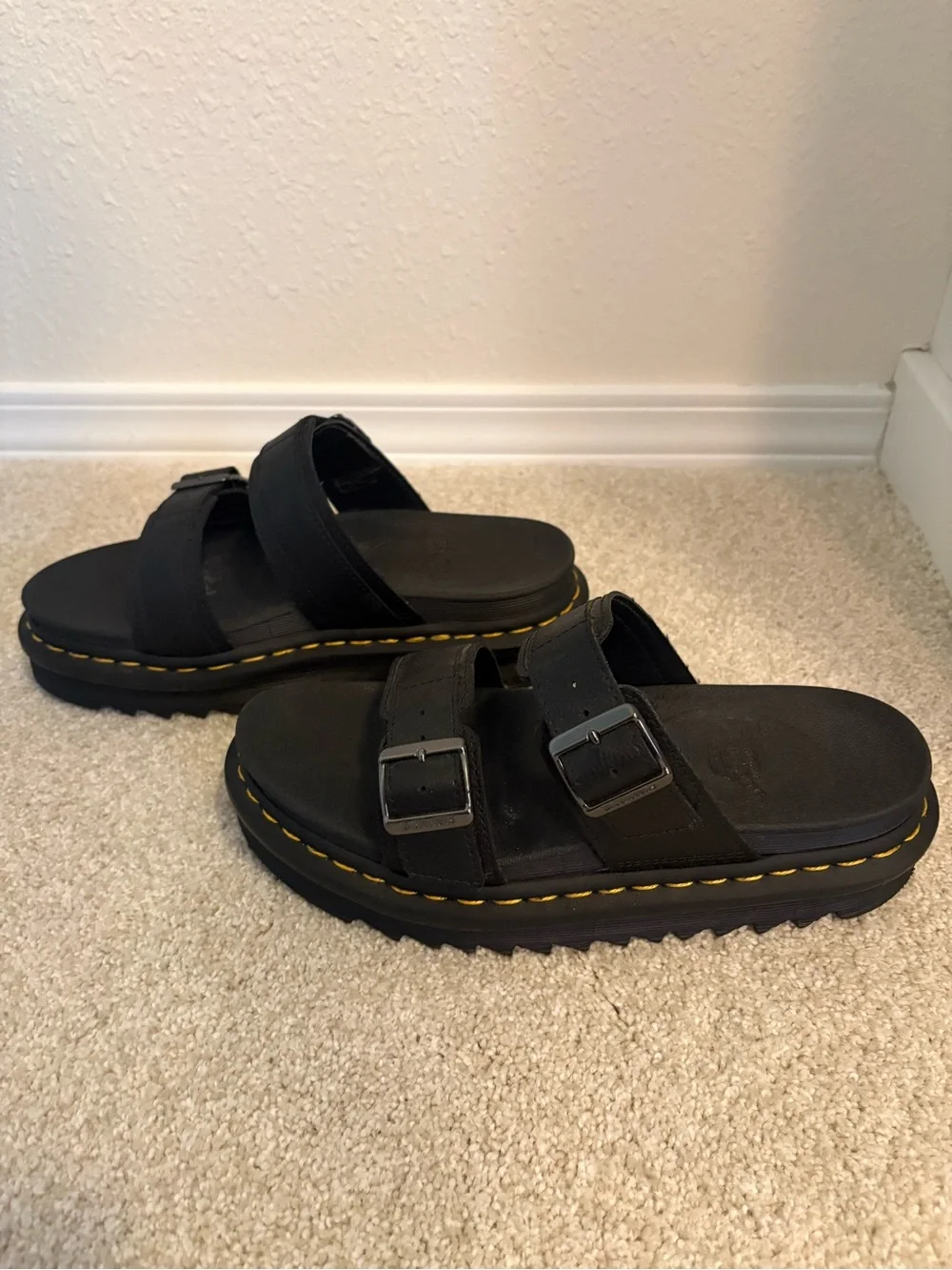 Dr. Martens Myles Platform Slide Sandal - Black, size 38 (EU)